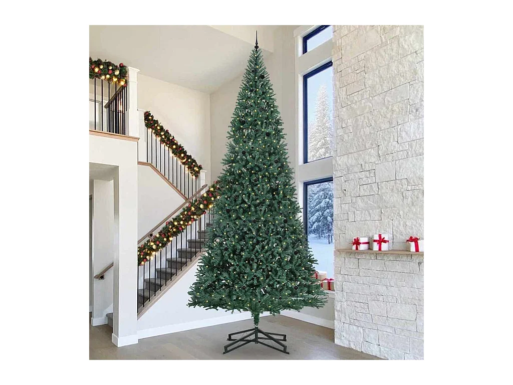 Arbre de Noël artificiel pré-éclairé avec ensemble de boules