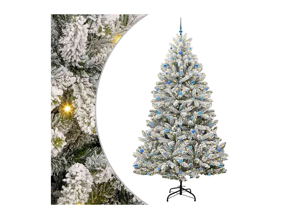 Sapin de Noël artificiel Vert et blanc 270 cm PVC et métal