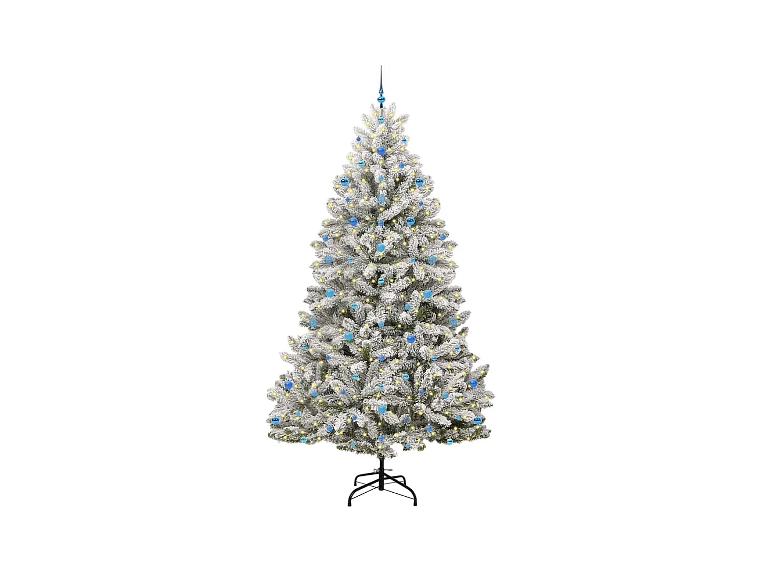 Sapin de Noël artificiel Vert et blanc 270 cm PVC et métal