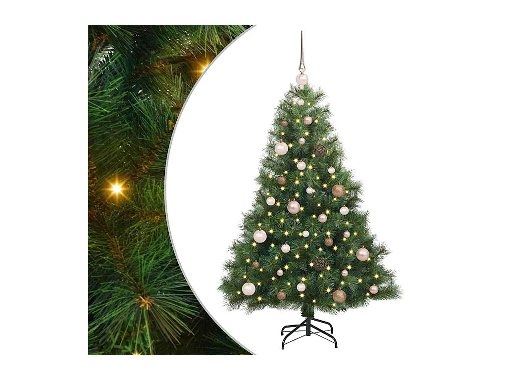 Kunstkerstboom met 150 LED met standaard Groen 150 cm PE en PVC