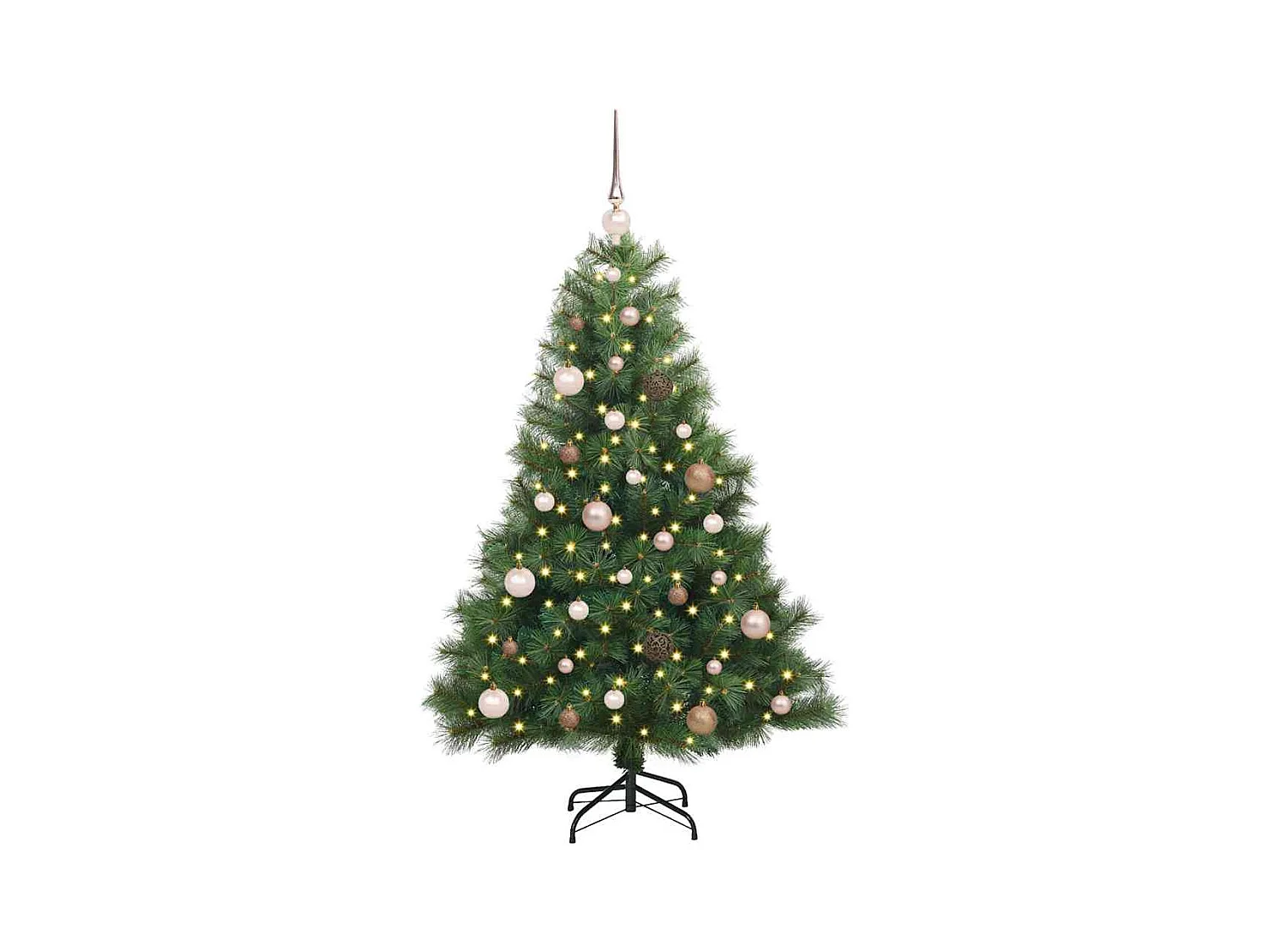 Kunstkerstboom met 150 LED met standaard Groen 150 cm PE en PVC