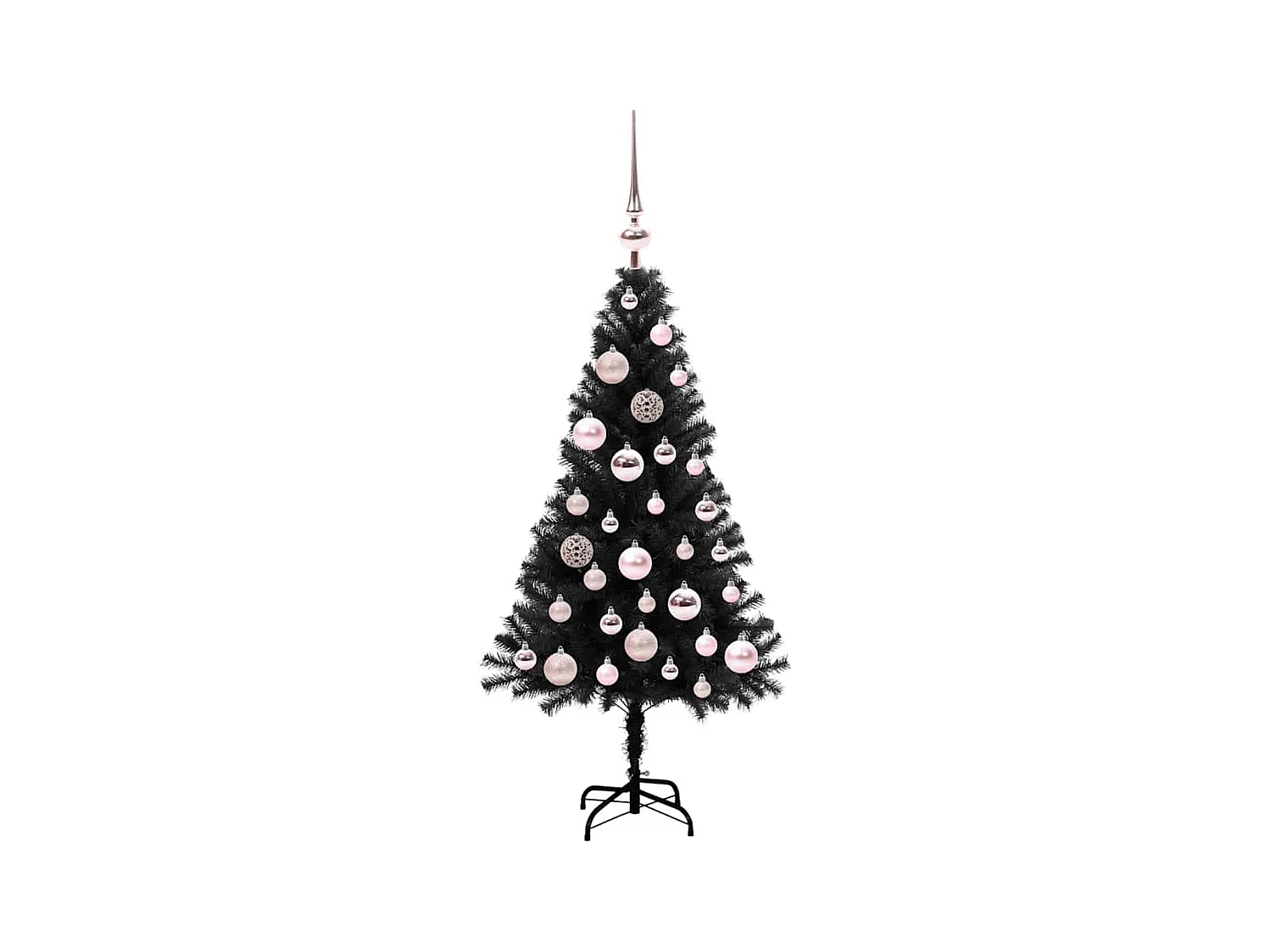 Árvore de Natal com 150 LEDs com suporte Preto 120 cm PVC