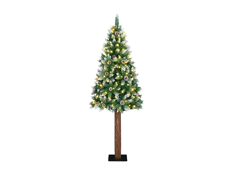 Sapin de Noël mince avec 300 LED Vert et blanc 210 cm