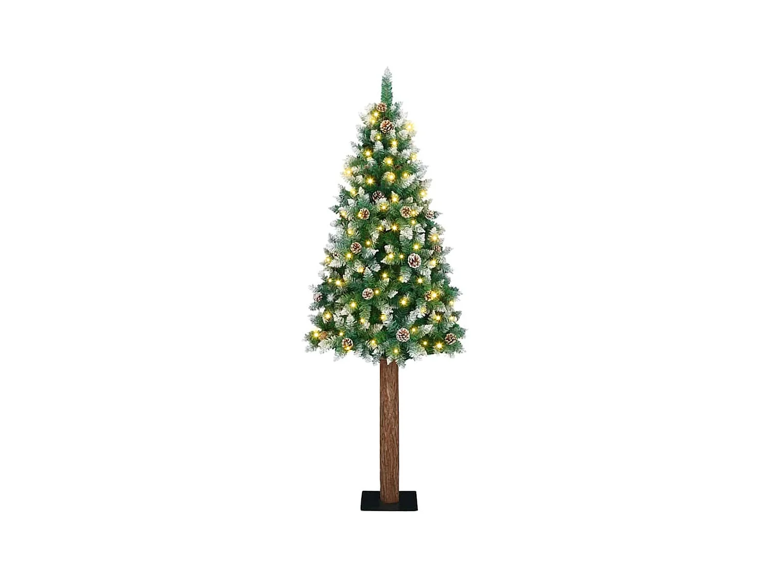 Sapin de Noël mince avec 300 LED Vert et blanc 210 cm