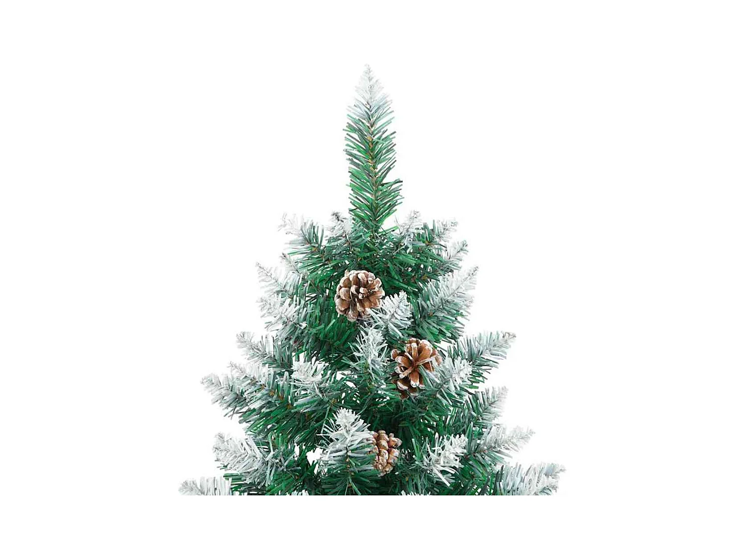 Sapin de Noël mince avec 300 LED Vert et blanc 210 cm