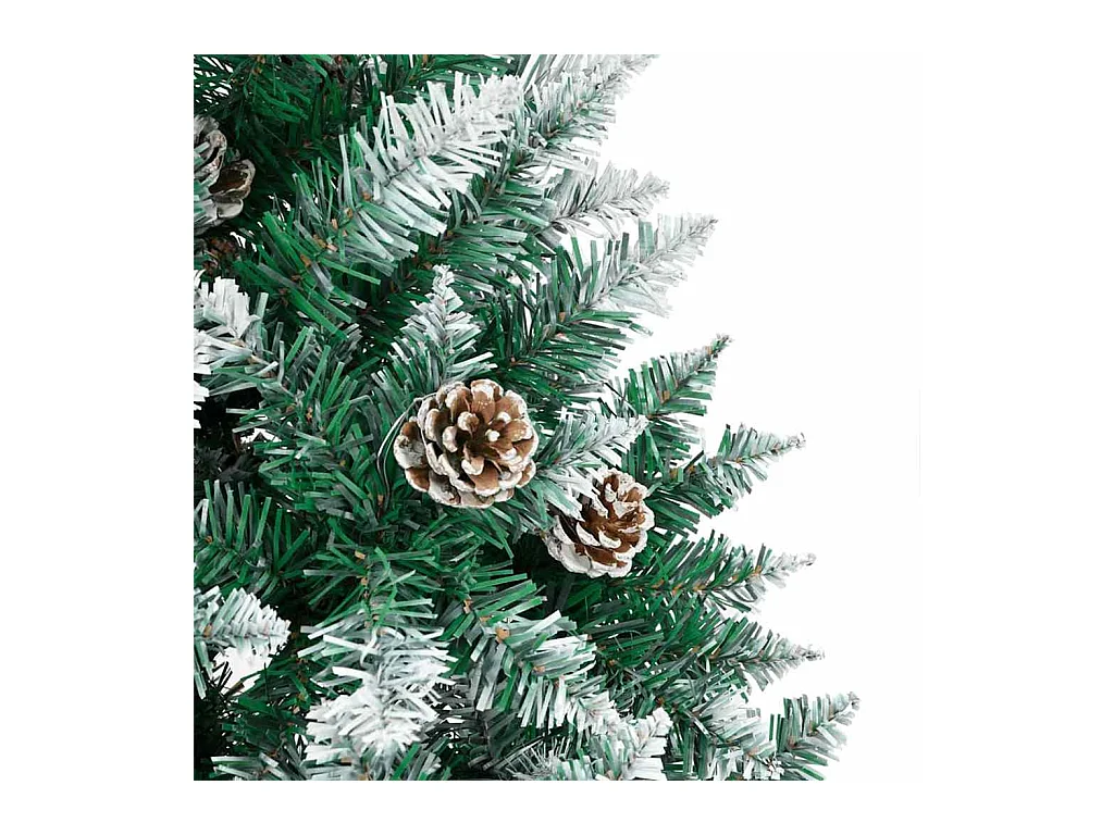Sapin de Noël mince avec 300 LED Vert et blanc 210 cm