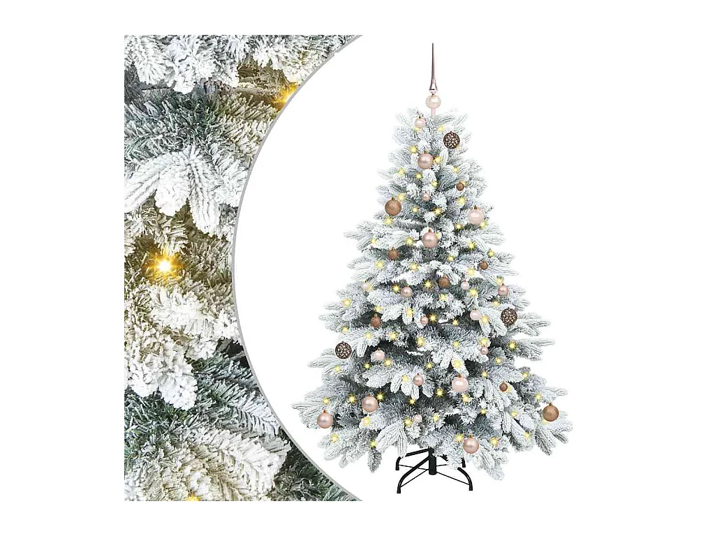 Kunstkerstboom met 150 LED met standaard Groen 150 cm PE en PVC