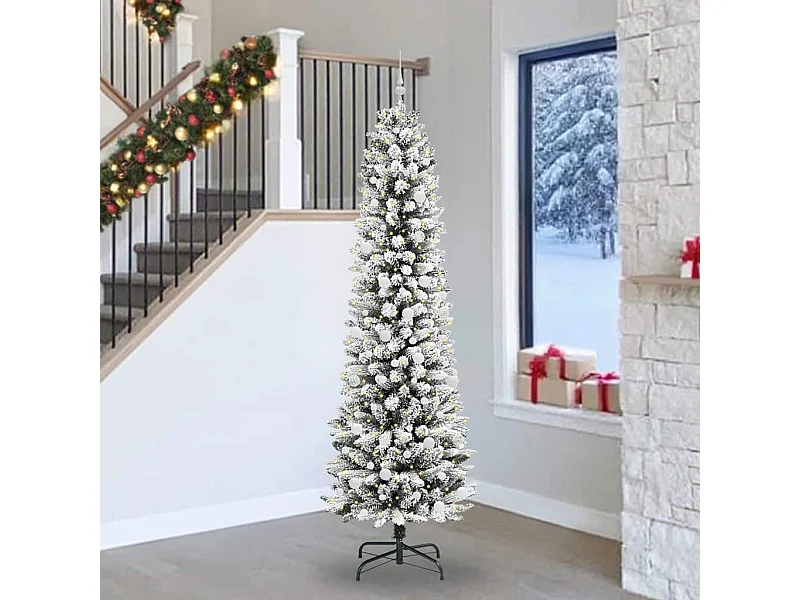 Sapin de Noël artificiel avec 300 LED Vert et blanc 240 cm