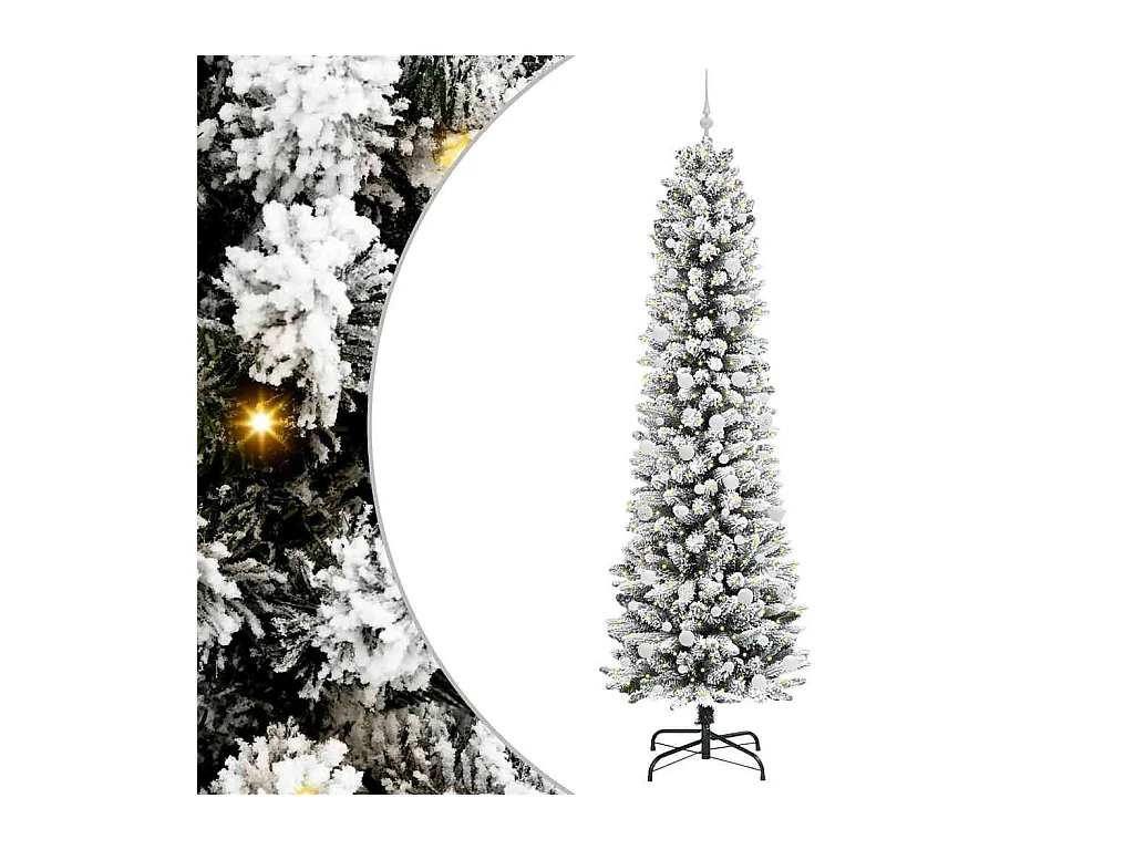 Sapin de Noël artificiel avec 300 LED Vert et blanc 240 cm