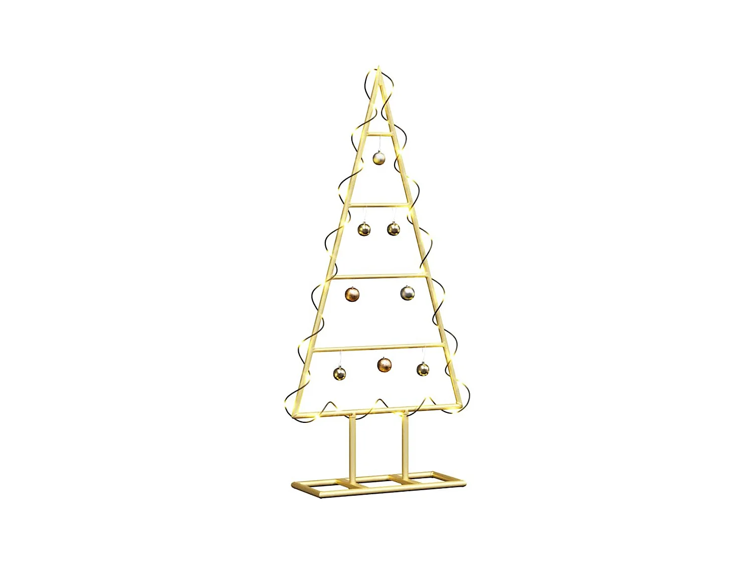 Árbol de Navidad de metal con soporte Dorado 60 cm