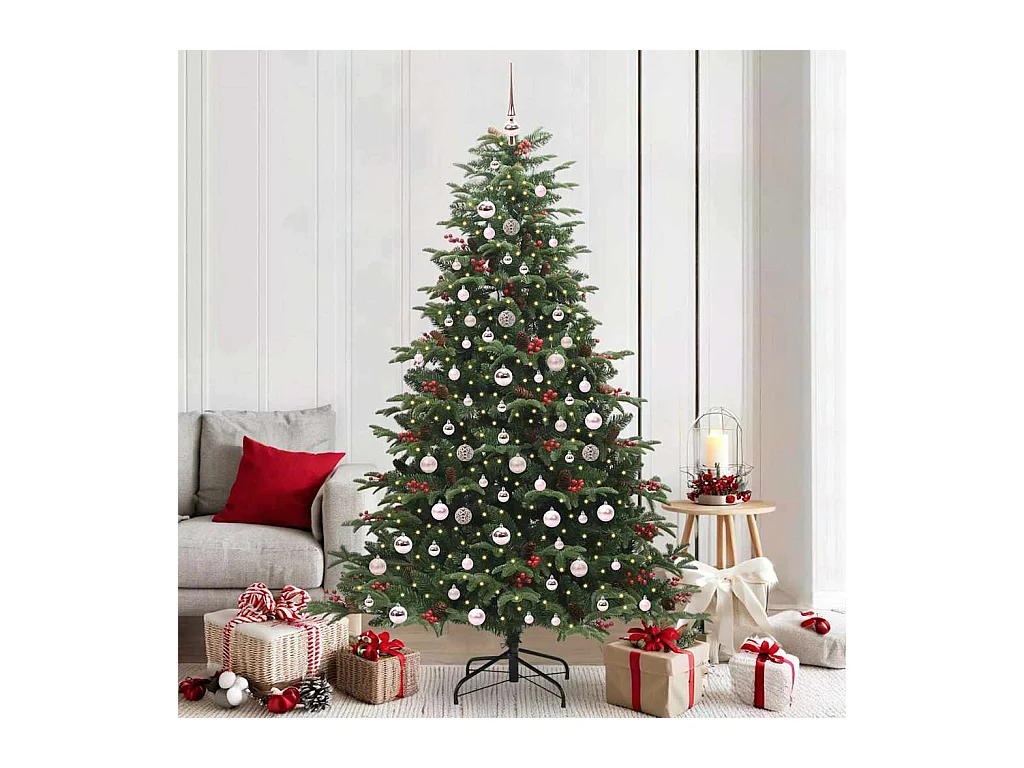 Árbol de Navidad artificial Verde 210 cm PVC, Metal y Plástico