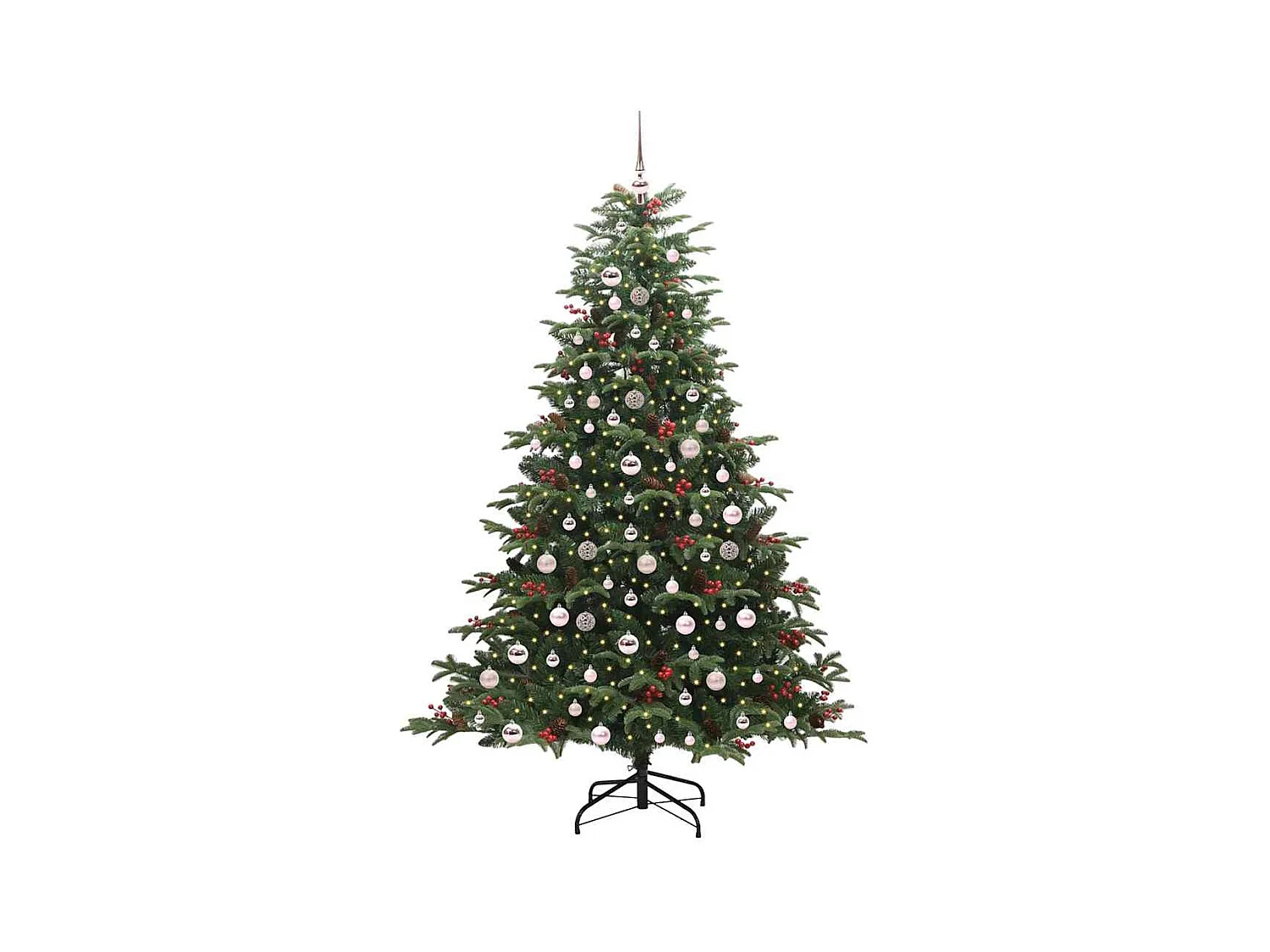 Árbol de Navidad artificial Verde 210 cm PVC, Metal y Plástico