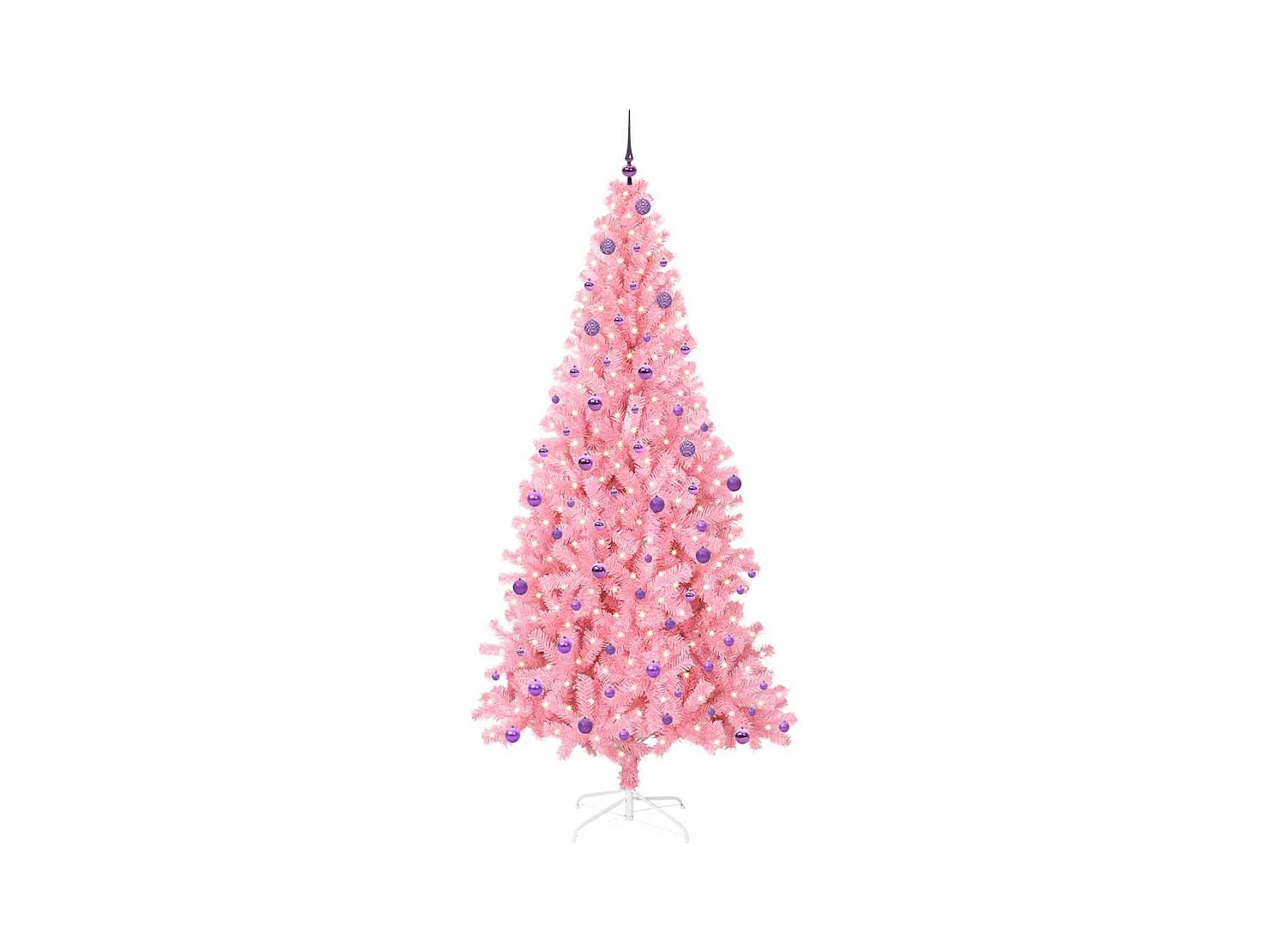 Sapin de Noël avec 300 LED avec support Rose 240 cm PVC