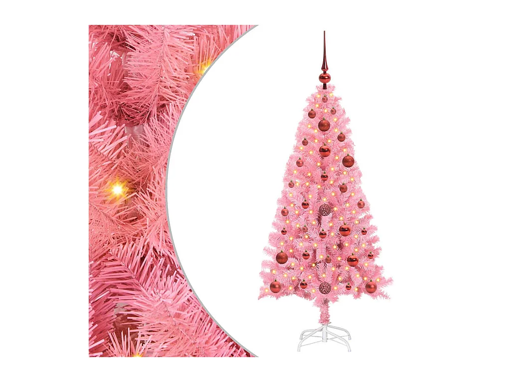 Kerstboom met 150 LED met standaard Roze 120 cm PVC