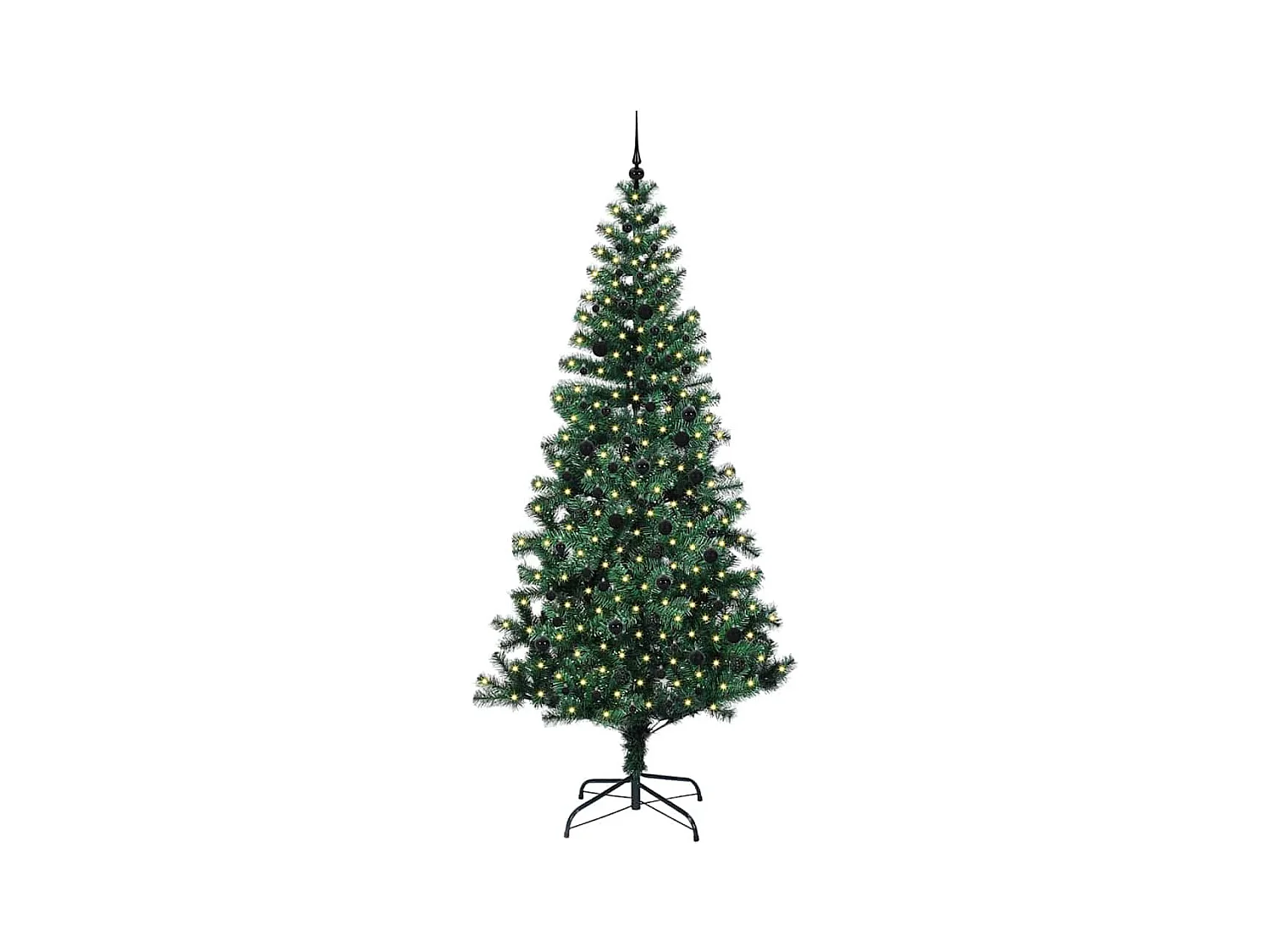 Sapin de Noël artificiel pré-éclairé Vert 240 cm PVC et métal