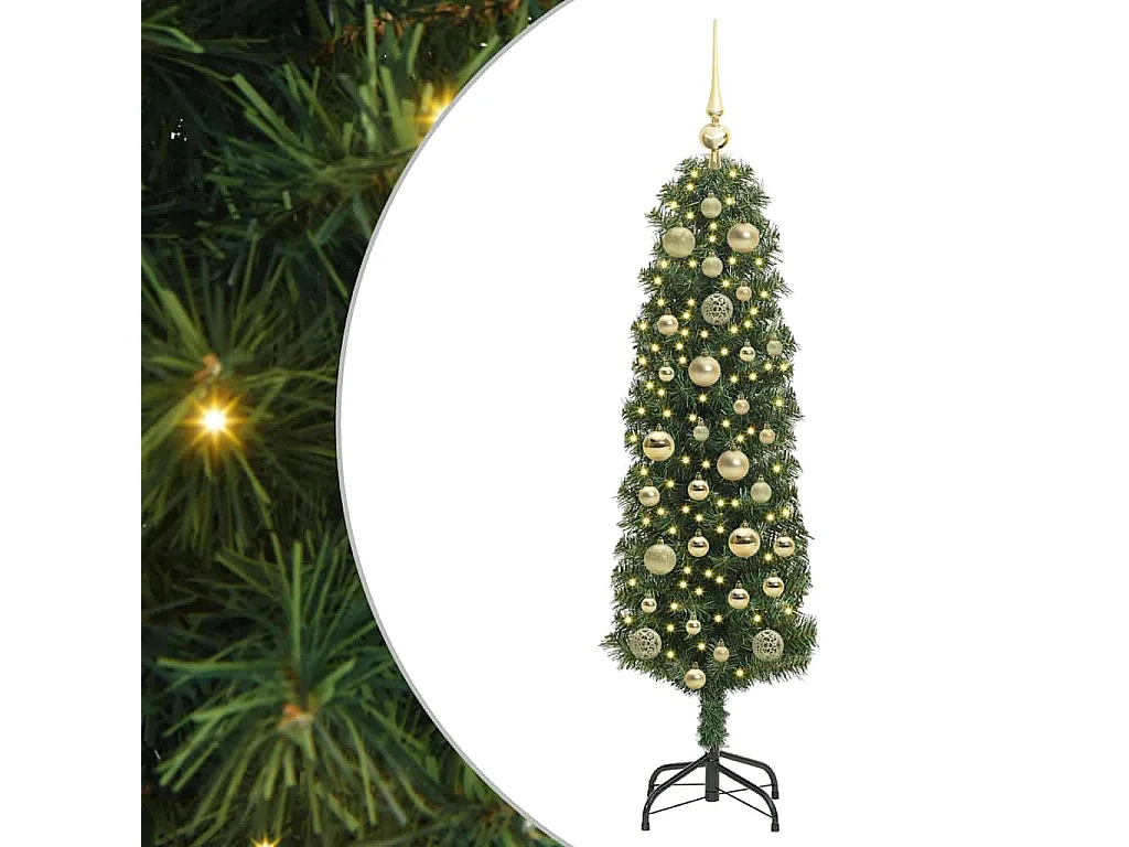 Árbol de Navidad artificial Verde 120 cm PVC, Acero y Plástico