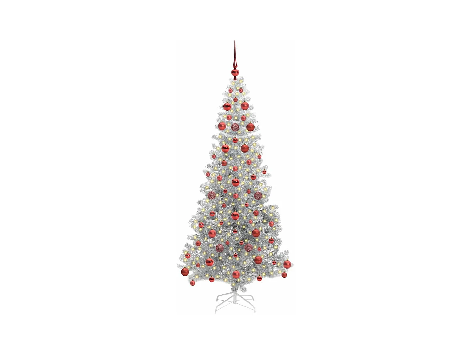 Árbol de Navidad con 300 LED con soporte Plateado 180 cm PET