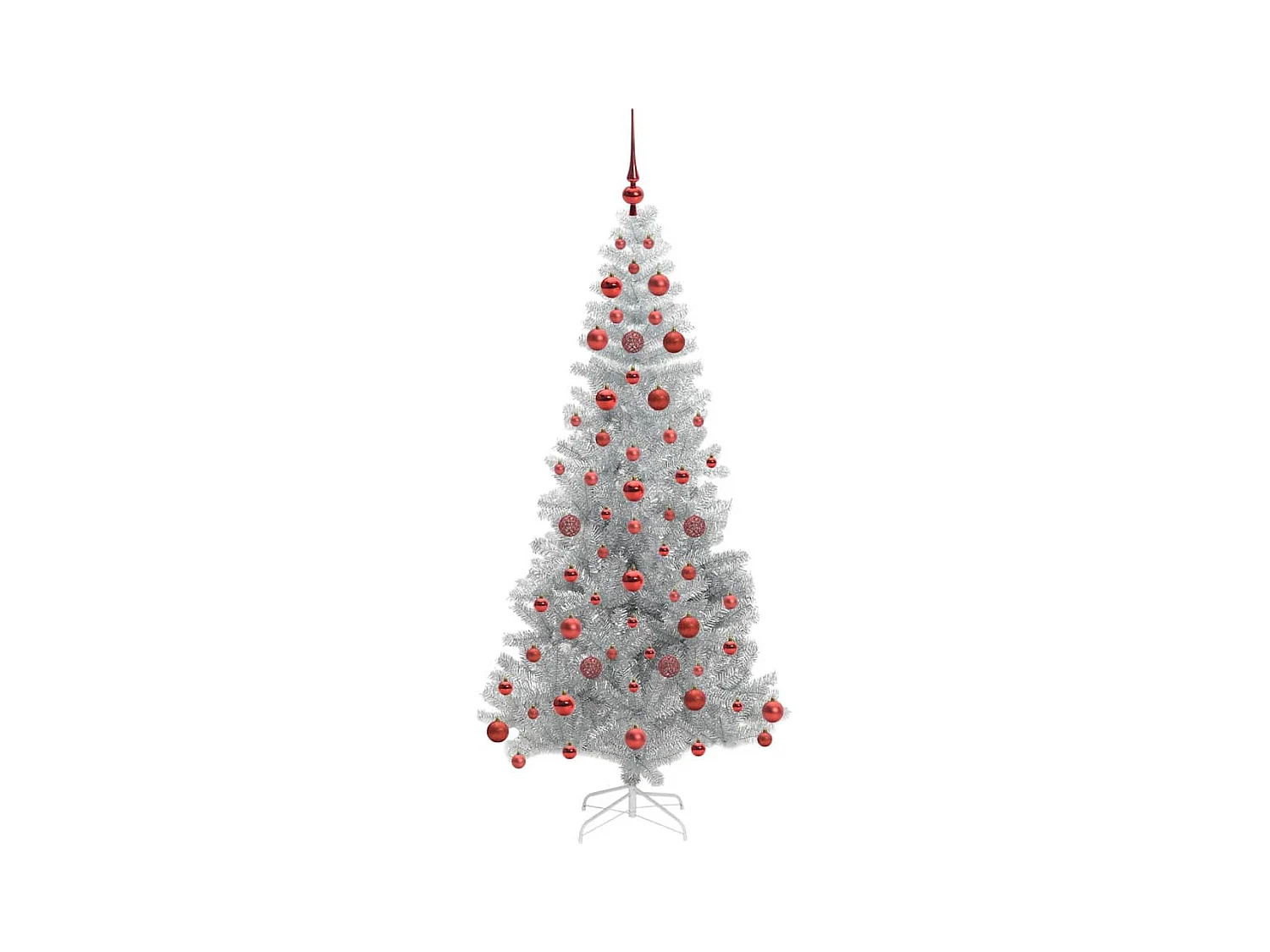 Árbol de Navidad con 300 LED con soporte Plateado 180 cm PET