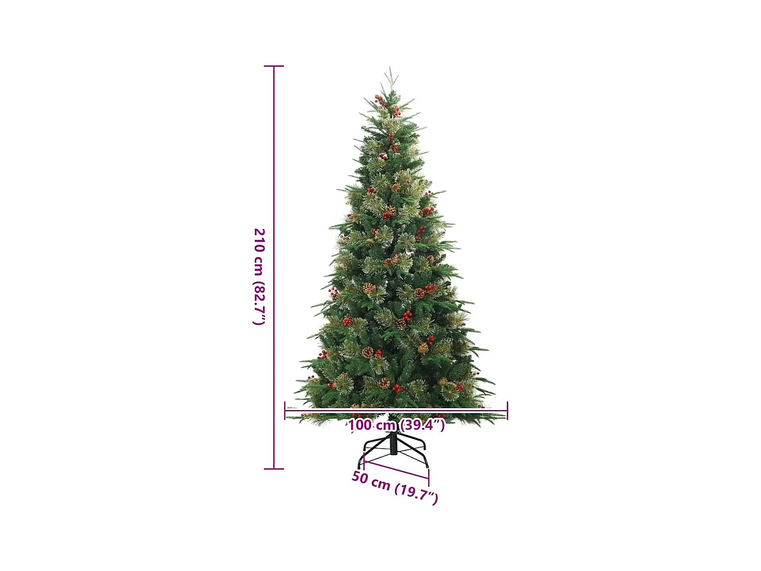 Sapin de Noël Artificiel à Branches Articulées Vert 210 cm