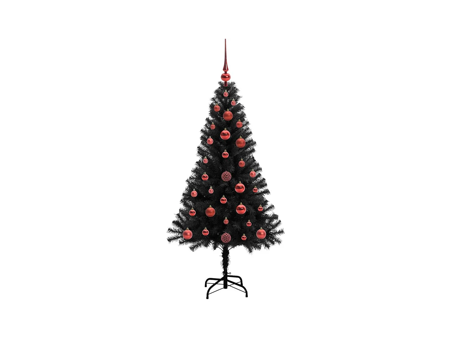 Árvore de Natal com 150 LEDs com suporte Preto 120 cm PVC