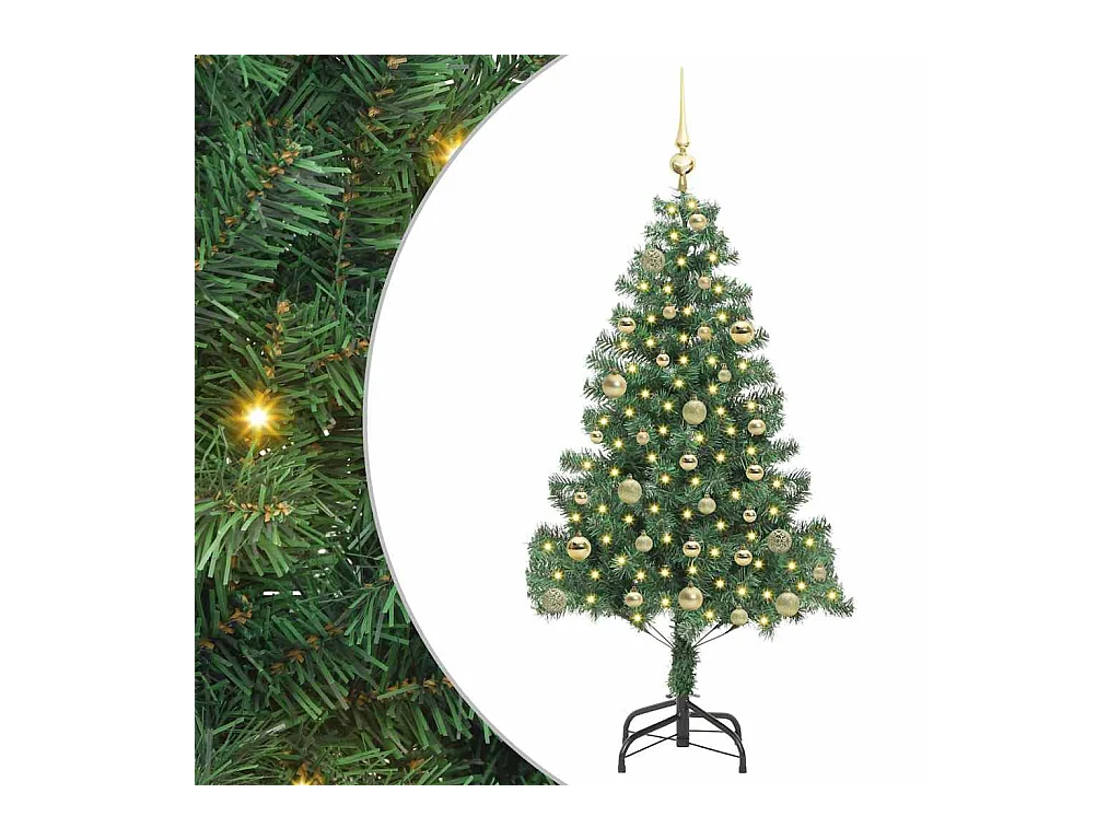 Sapin de Noël avec 150 LED avec support Vert 150 cm PVC