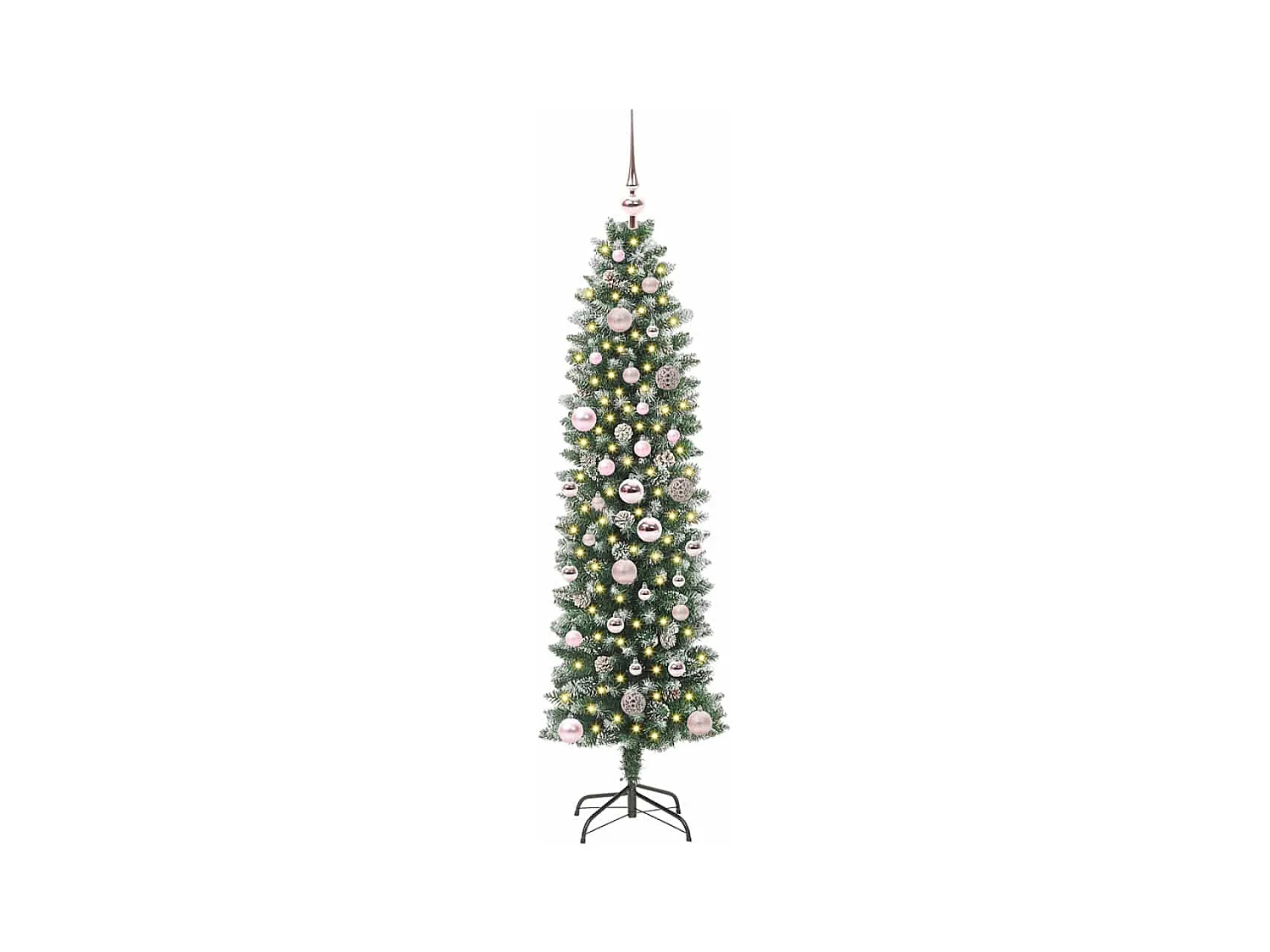 Arbre de Noël artificiel slim avec 150 LED Vert et blanc 150 cm