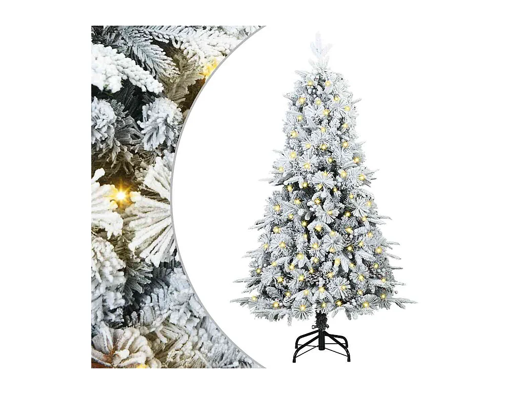 Kunstmatige Hinged Kerstboom met 150 LED Groen 150 cm PE en PVC