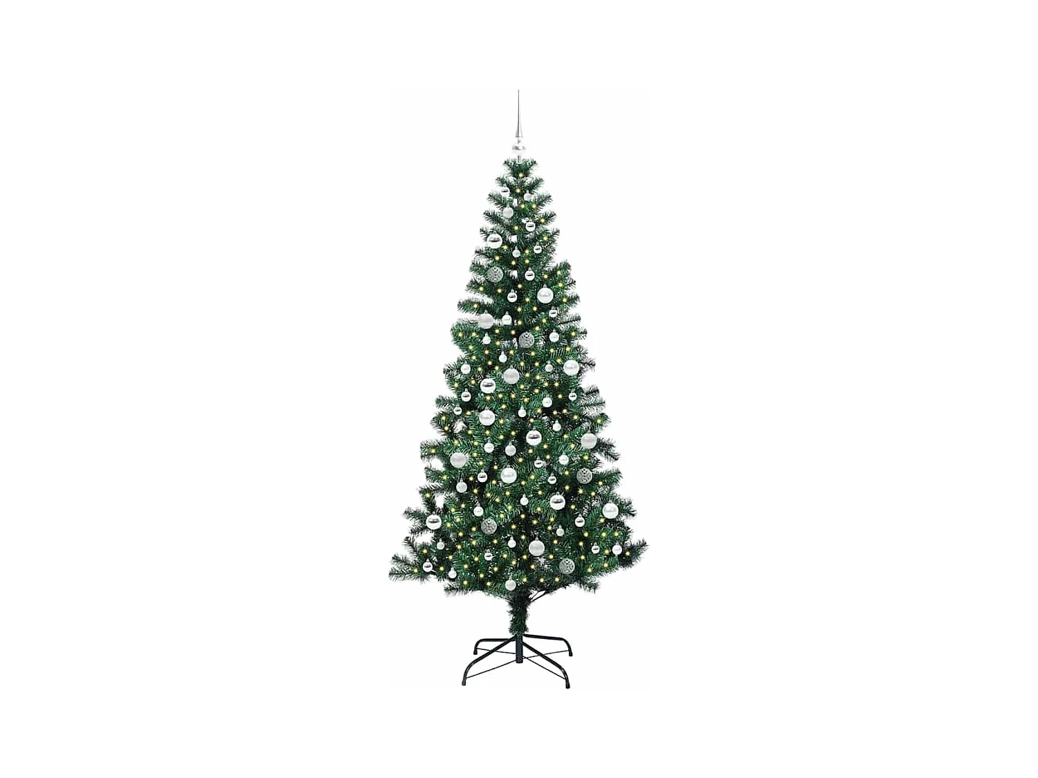 Kunststof Voorverlichte Kerstboom Groen 210 cm PVC en Metalen