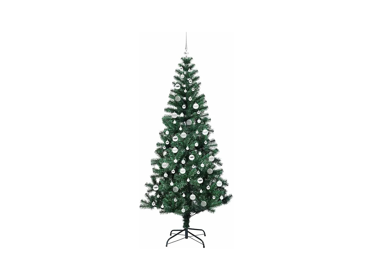 Kunststof Voorverlichte Kerstboom Groen 210 cm PVC en Metalen