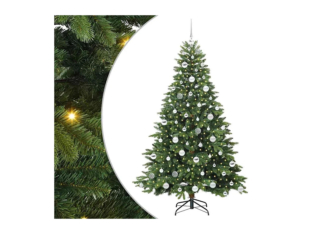 Kunstkerstboom met 300 LED met standaard Groen 180 cm PE en PVC