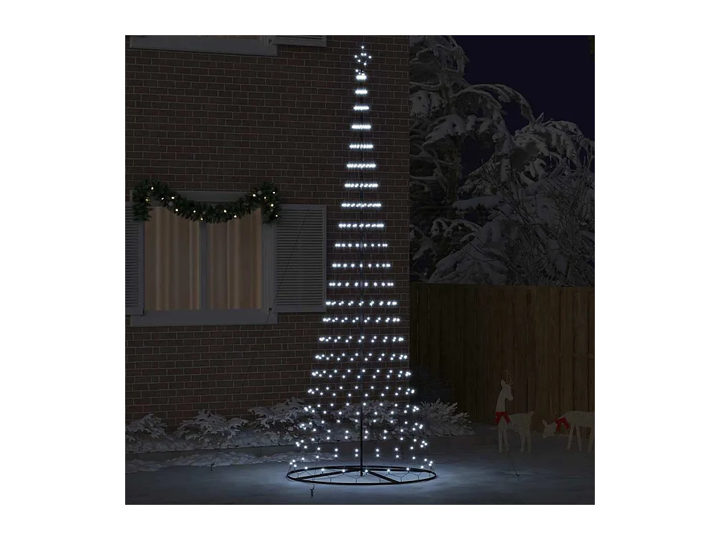 LED kerstboom met 450 LED Koudwit 138.5 x 138.5 x 399 cm Metaal