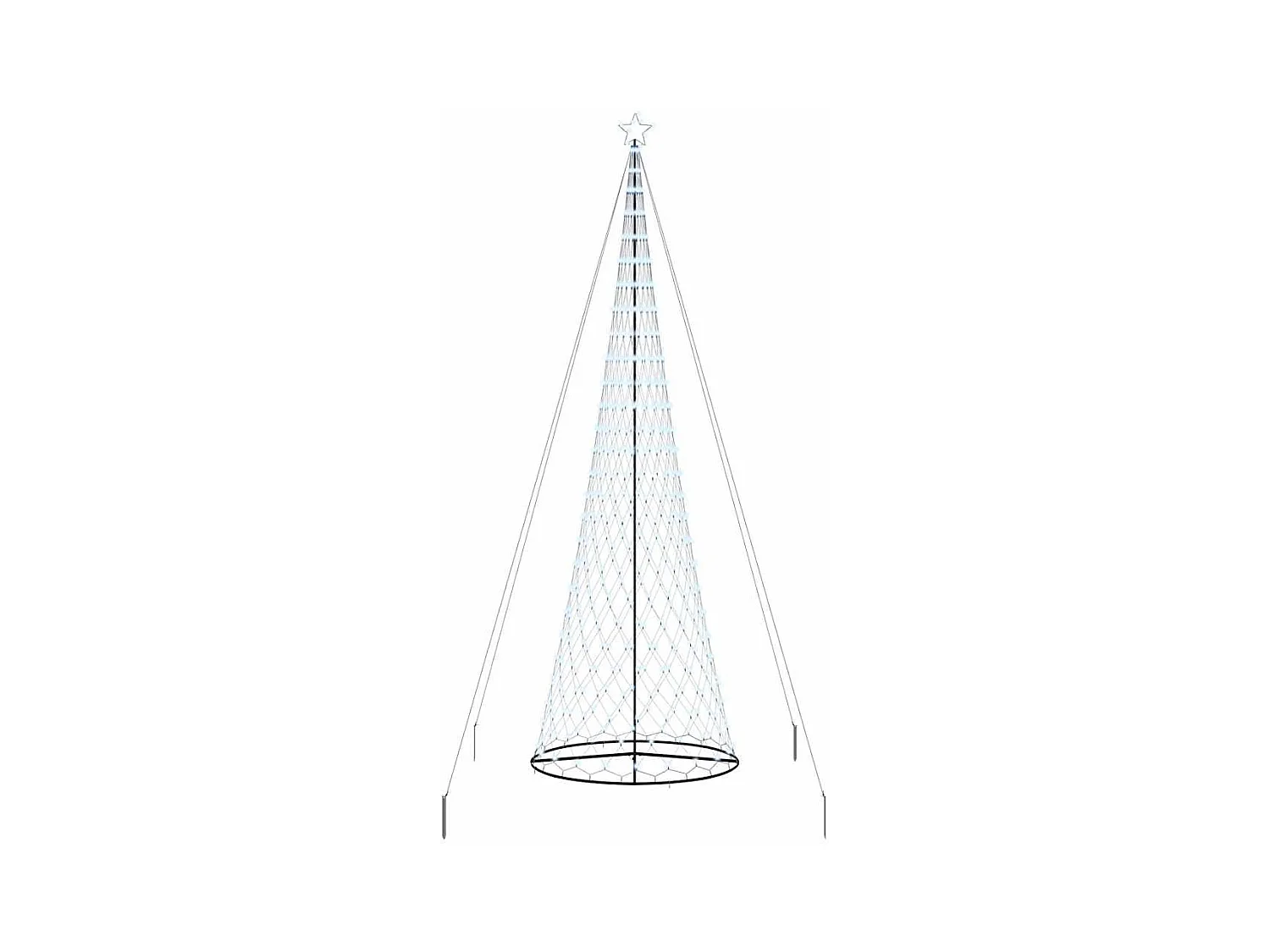 LED kerstboom met 450 LED Koudwit 138.5 x 138.5 x 399 cm Metaal