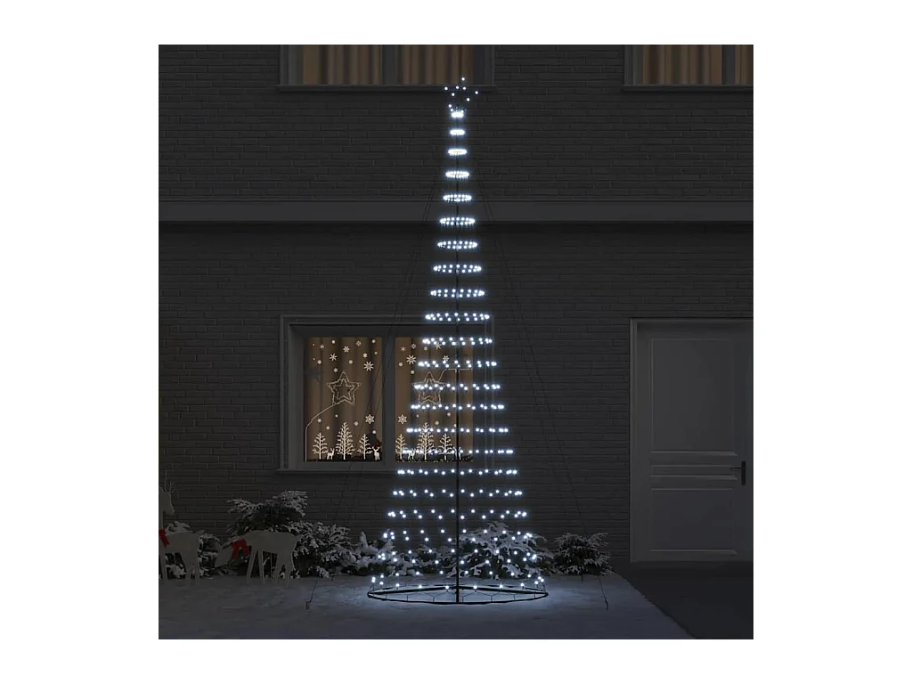 LED kerstboom met 450 LED Koudwit 138.5 x 138.5 x 399 cm Metaal