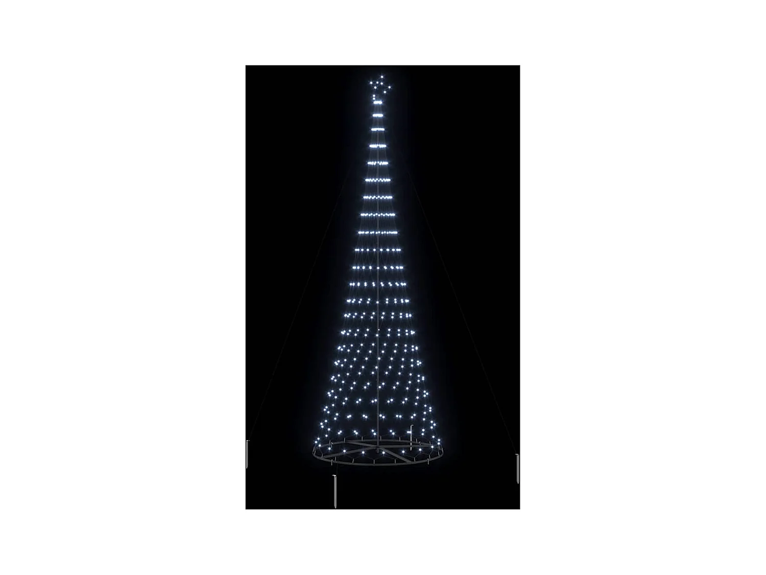 LED kerstboom met 450 LED Koudwit 138.5 x 138.5 x 399 cm Metaal