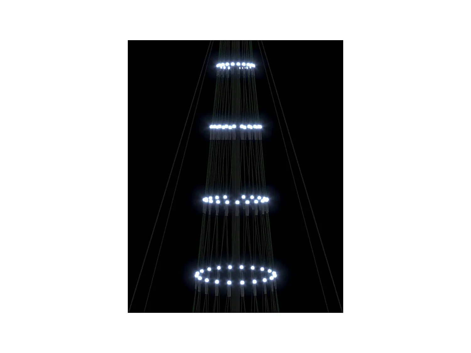 LED kerstboom met 450 LED Koudwit 138.5 x 138.5 x 399 cm Metaal