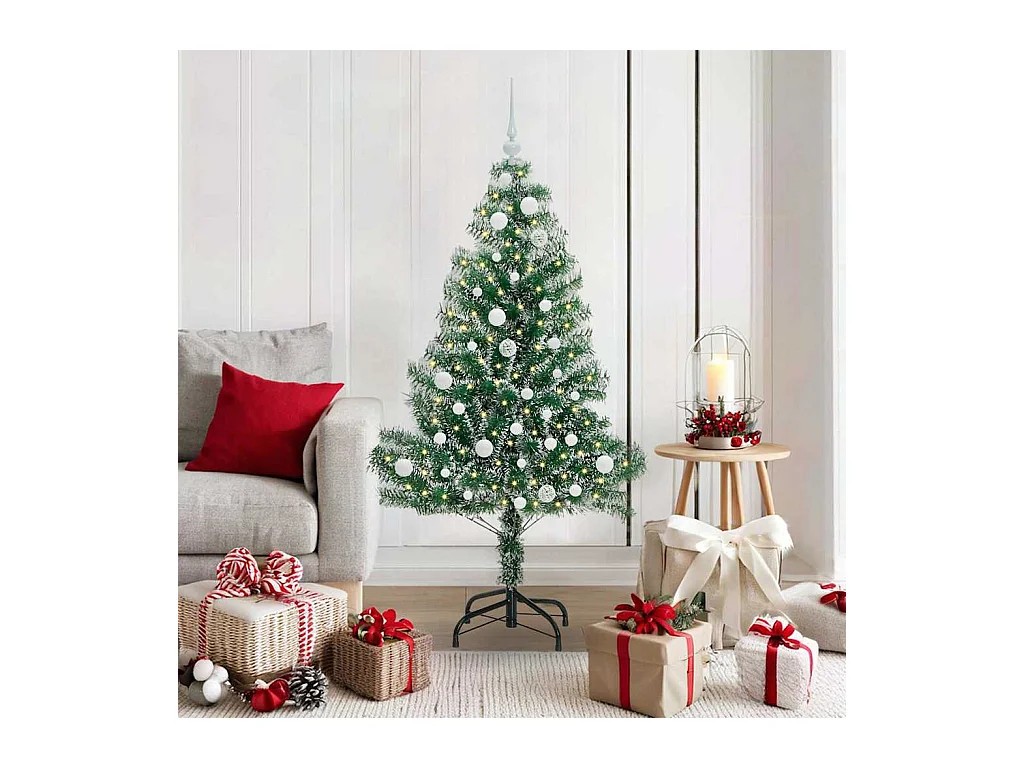 Arbre de Noël artificiel floconné de neige avec lumière LED