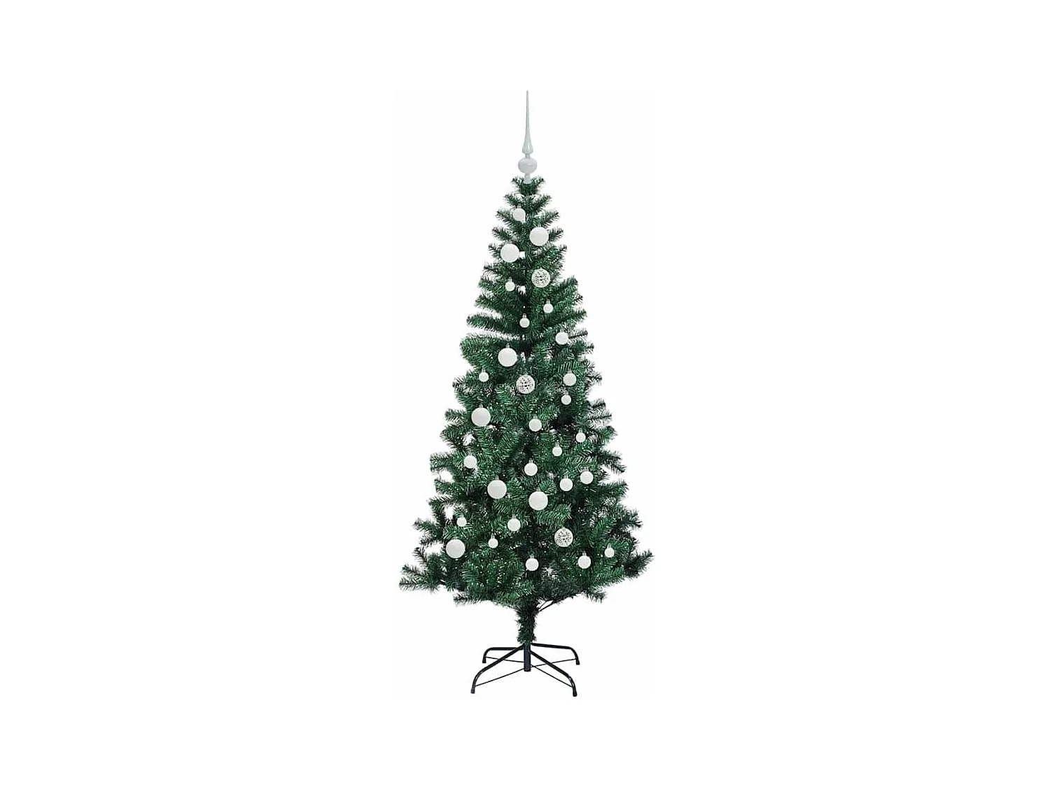 Kunststof Voorverlichte Kerstboom Groen 150 cm PVC en Metalen