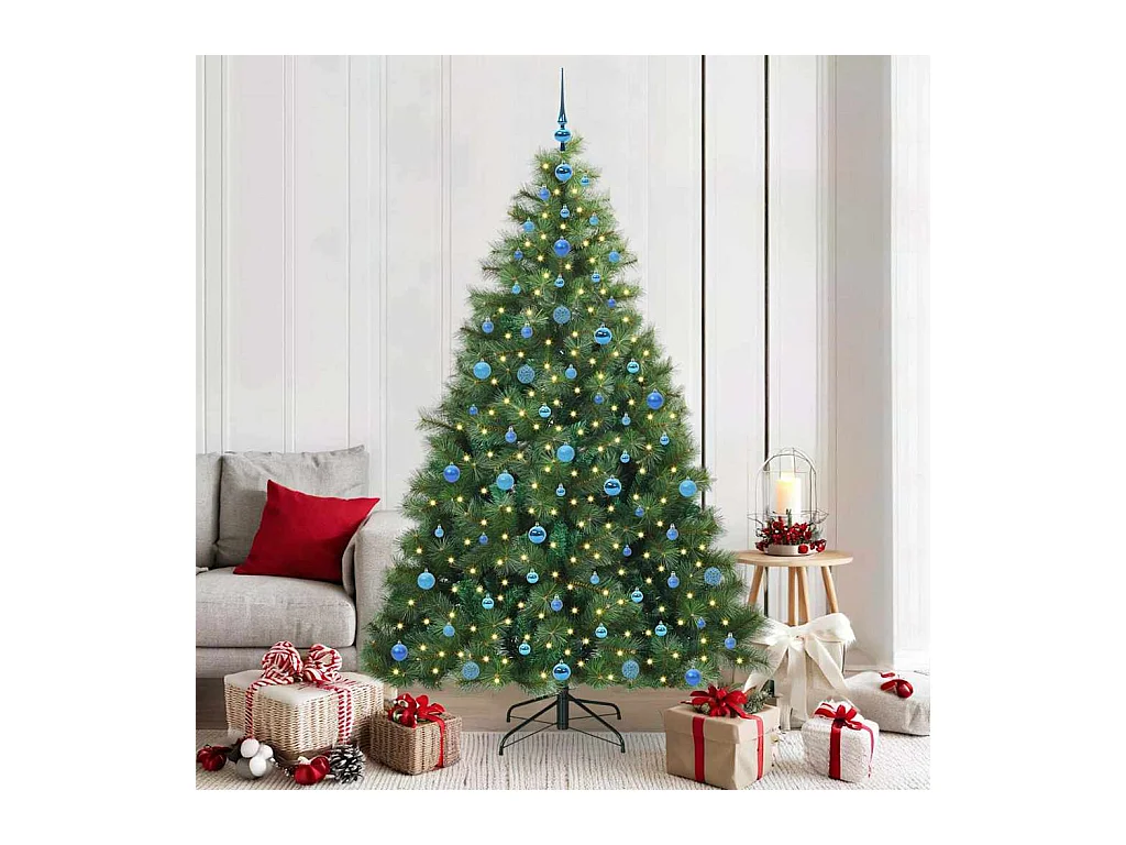 Árbol de Navidad artificial con 300 LED Verde 210 cm PE y PVC
