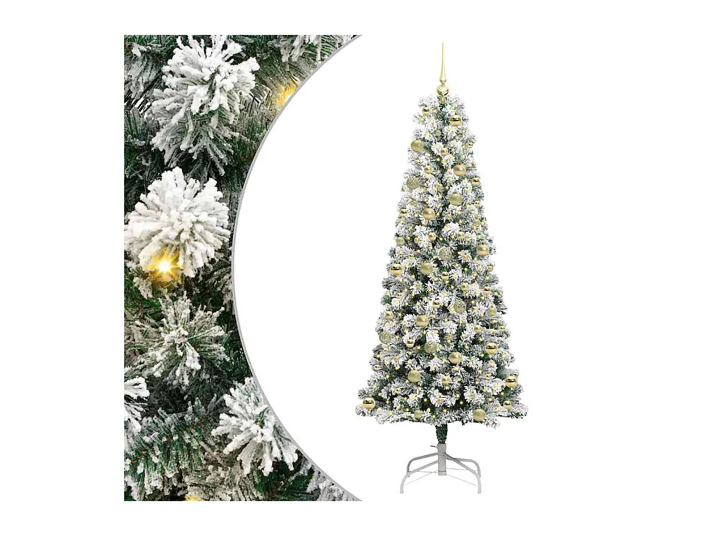 Árbol de Navidad artificial con ramas articuladas 210 cm PVC