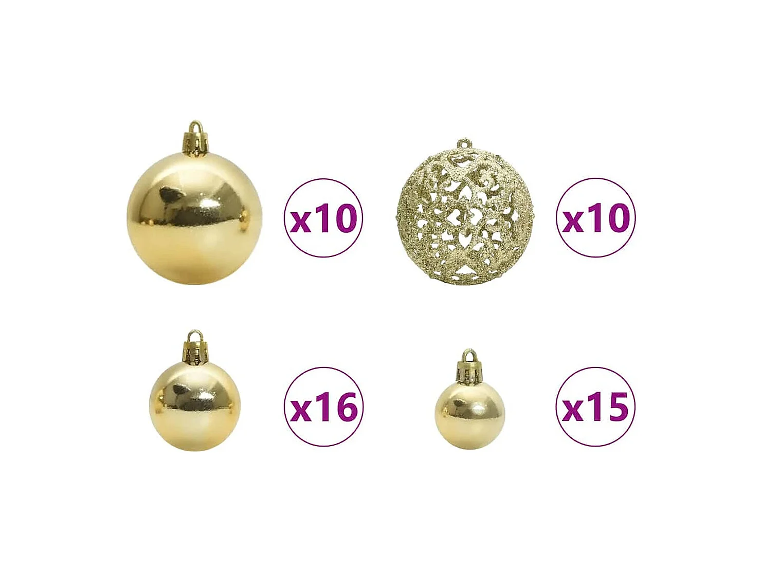 Árbol de Navidad artificial con ramas articuladas 210 cm PVC