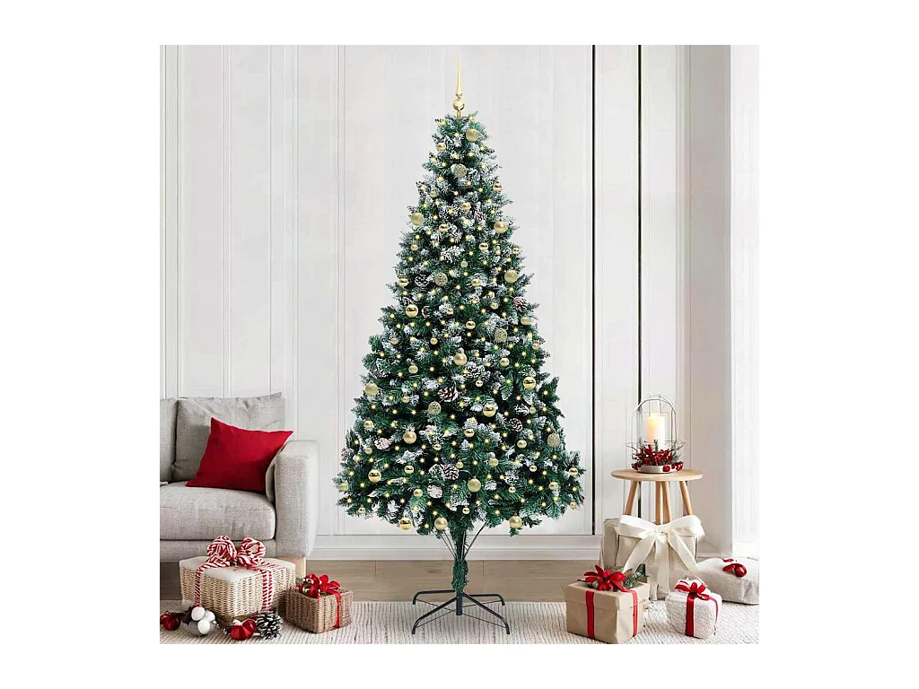 Árbol de Navidad artificial Verde 240 cm PVC y Acero y Plástico