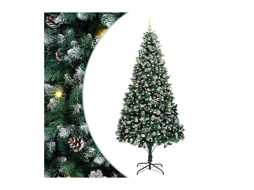 Árbol de Navidad artificial Verde 240 cm PVC y Acero y Plástico