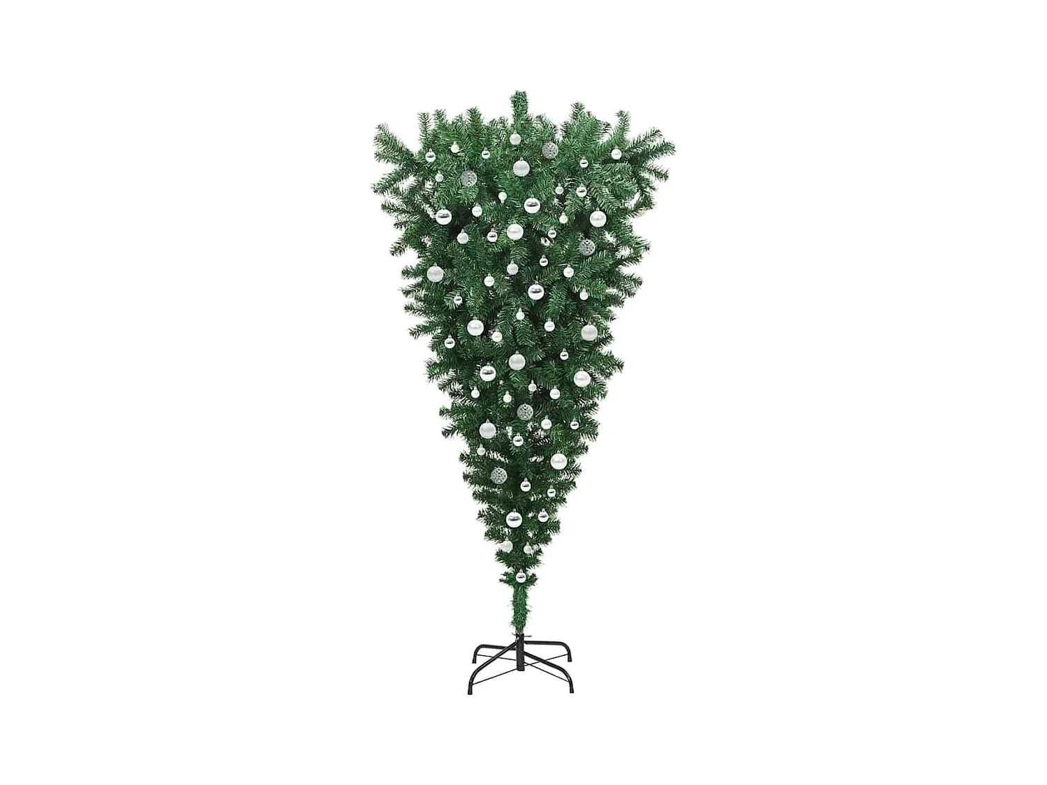Op-en-onder Kunst Kerstboom met Ballenset Groen 210 cm PVC