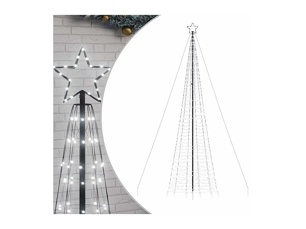 Árbol de Navidad LED con estacas 1534 LEDs blanco frío 500 cm