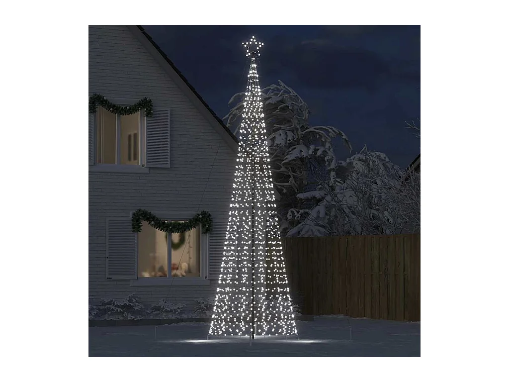 Árbol de Navidad LED con estacas 1534 LEDs blanco frío 500 cm