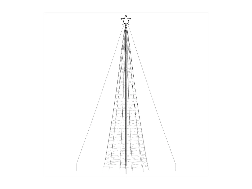 Árbol de Navidad LED con estacas 1534 LEDs blanco frío 500 cm