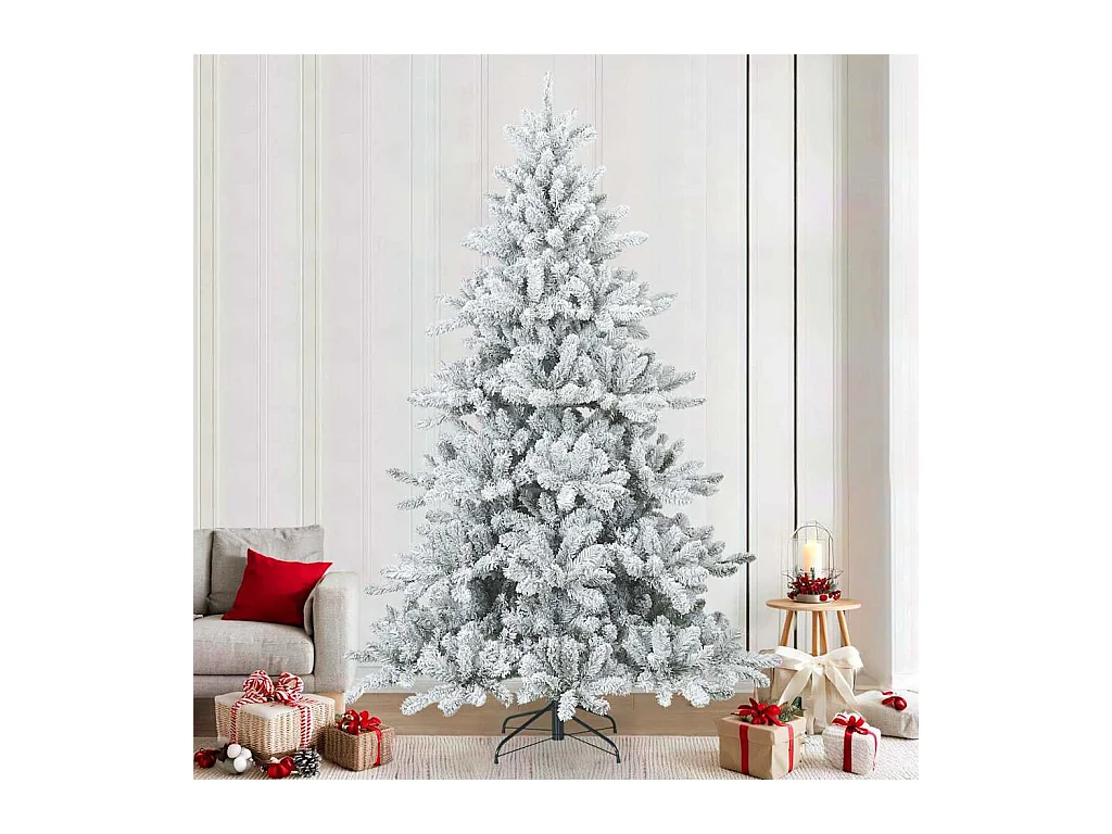 Árbol de Navidad Artificial Moderno Plegable con Nieve y Escarcha