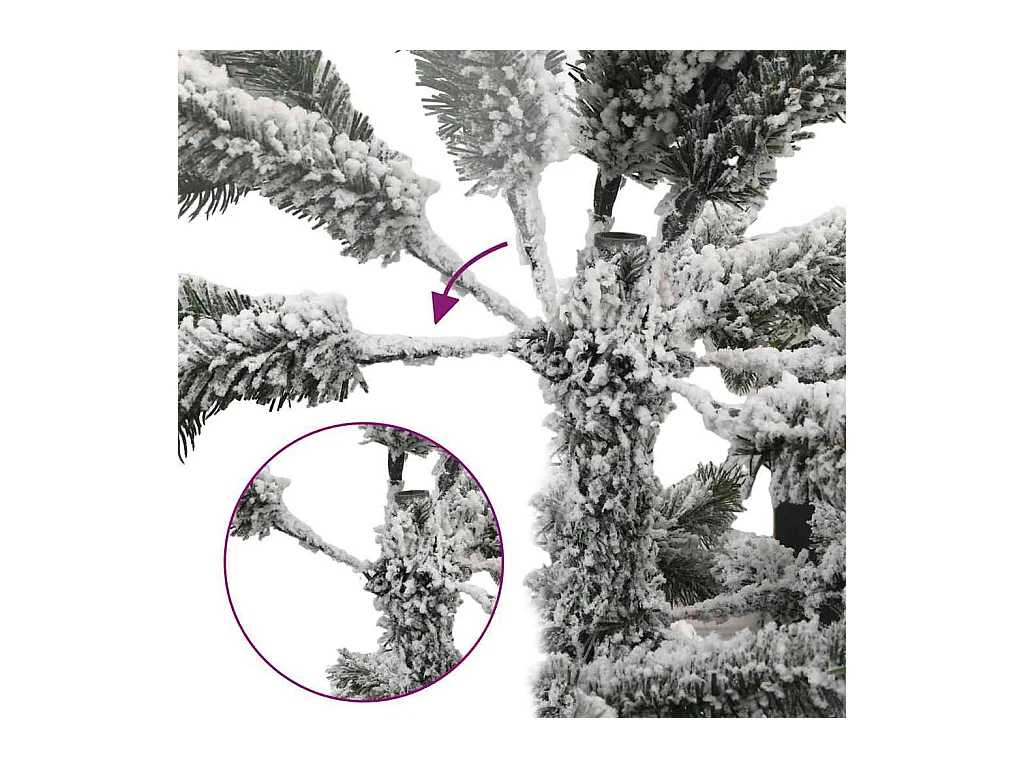 Árbol de Navidad Artificial Moderno Plegable con Nieve y Escarcha