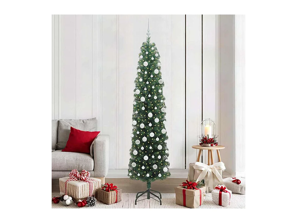 Sapin de Noël artificiel Vert 210 cm PVC et acier et plastique