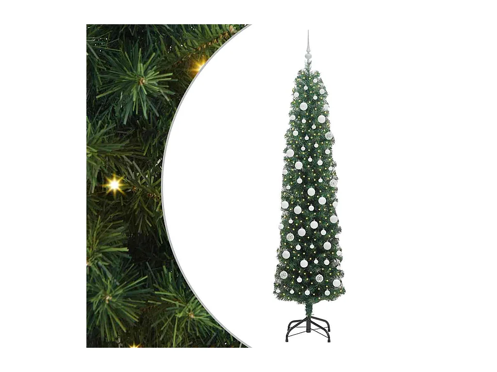 Sapin de Noël artificiel Vert 210 cm PVC et acier et plastique